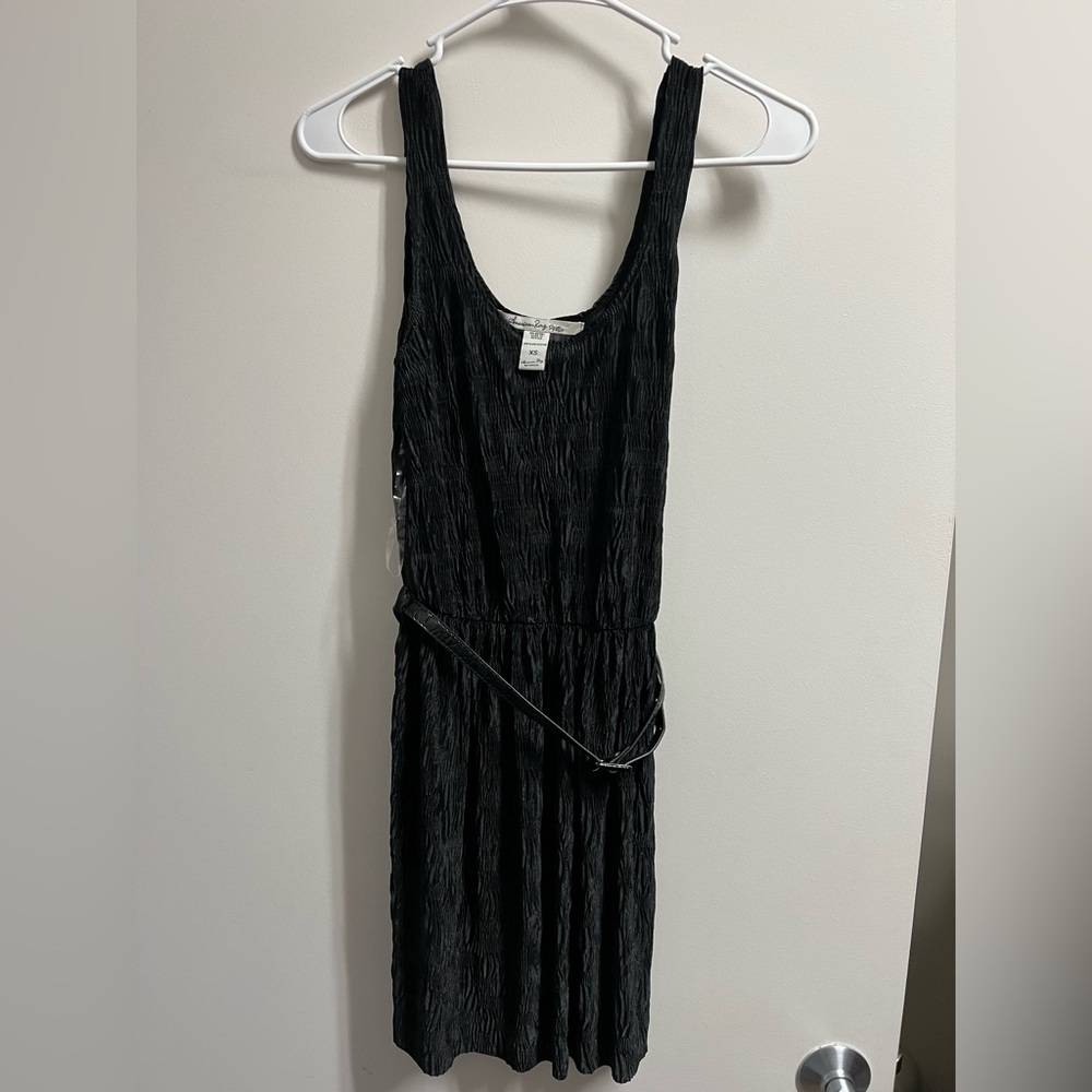 American Rag Mini Polyester Black dress with thin black belt size XS